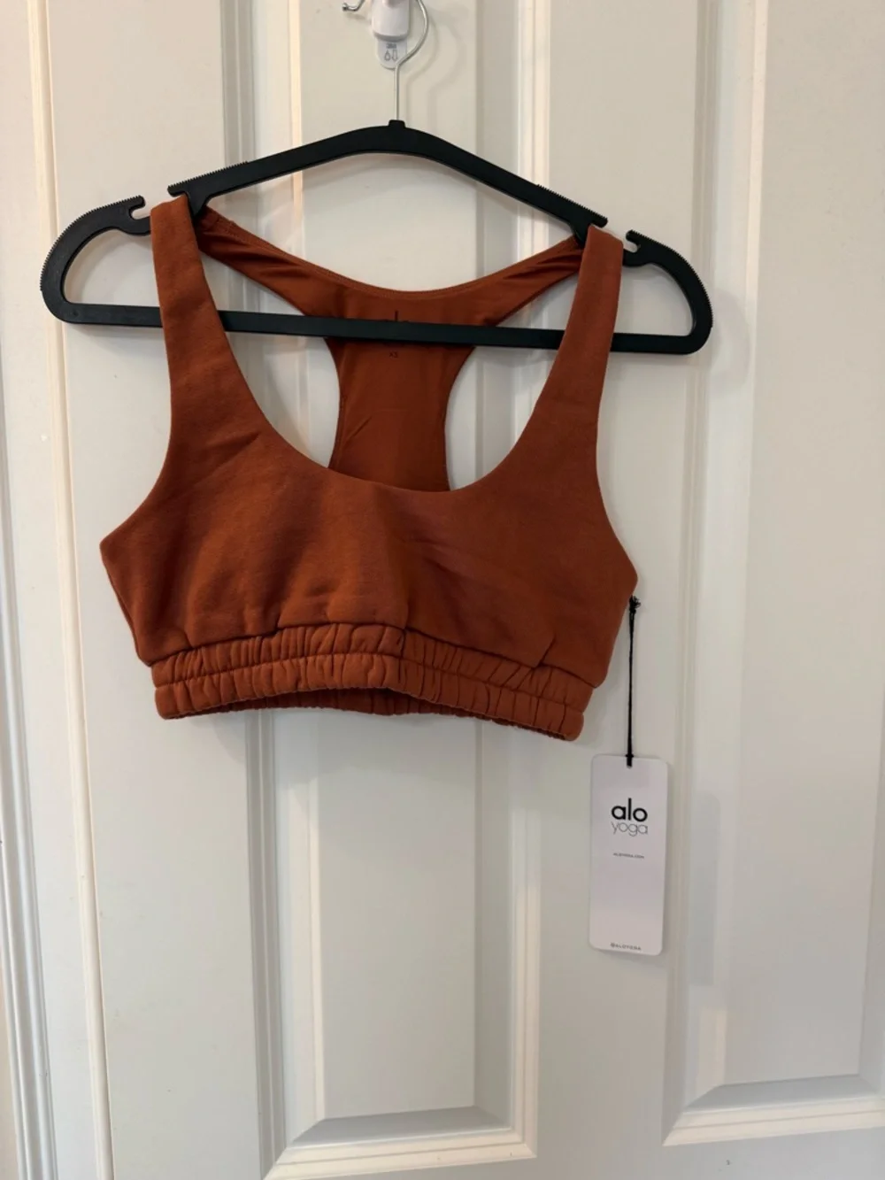 NWT ALO Yoga Scoop Neck Sweatshirt Bra XS in Rust - Picture 2 of 5